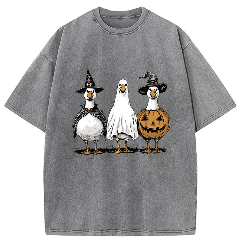 Modecanvas Halloween Goose Washed T-Shirt