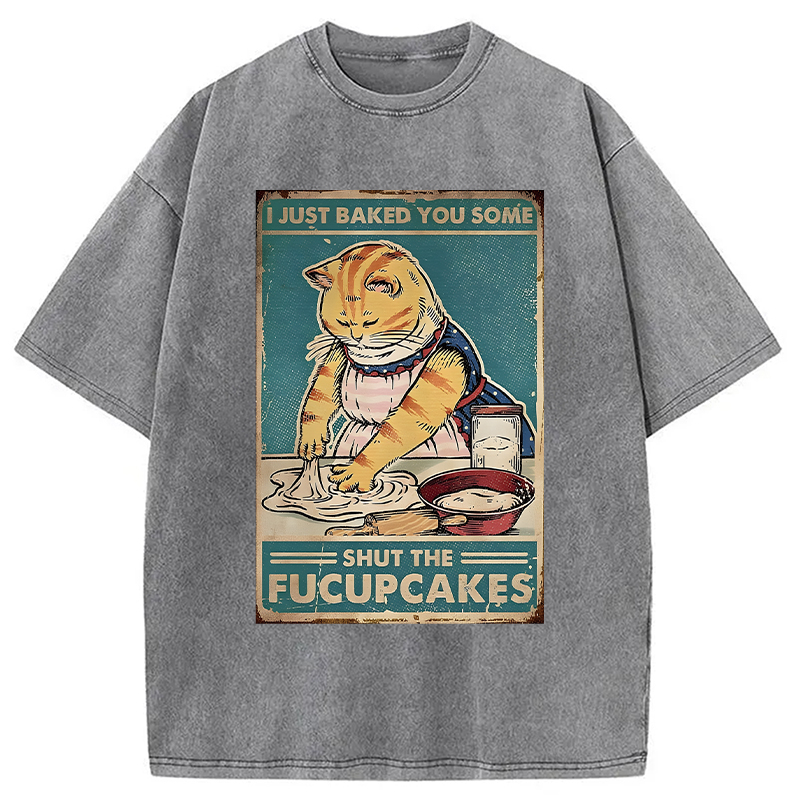 Modecanvas Shut The Fucupcakes DTG Printing Washed T-Shirt