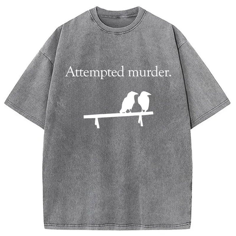 Modecanvas Attempted Murder DTG Printing Washed T-Shirt