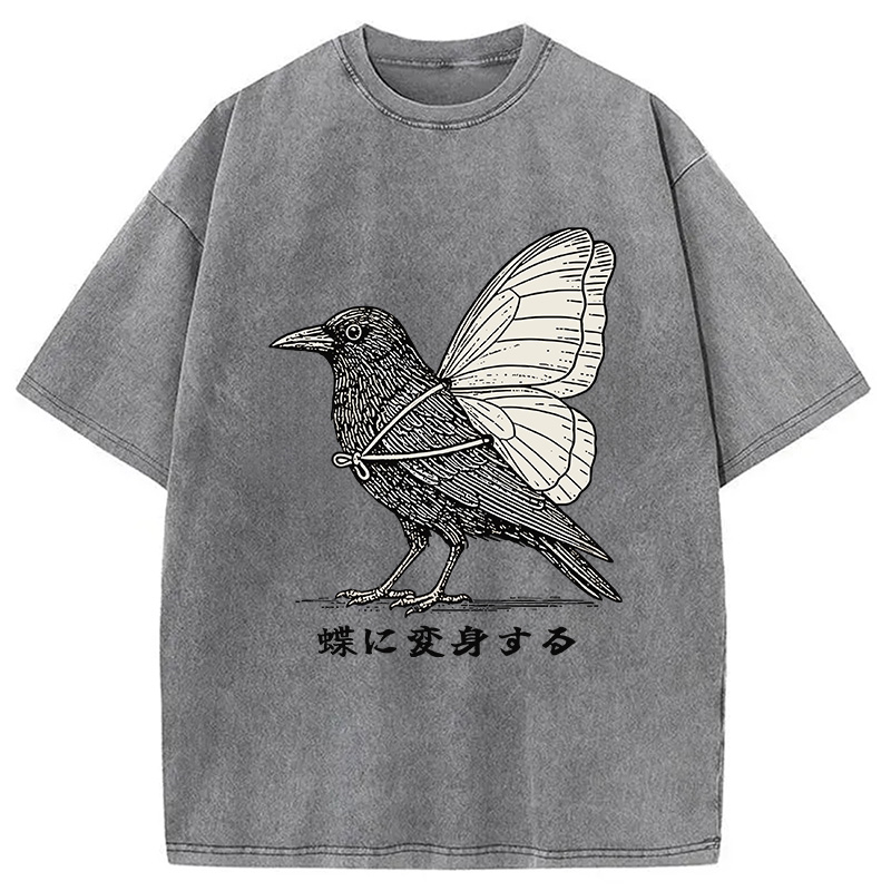 Modecanvas Pretend To Be A Butterfly Washed T-Shirt