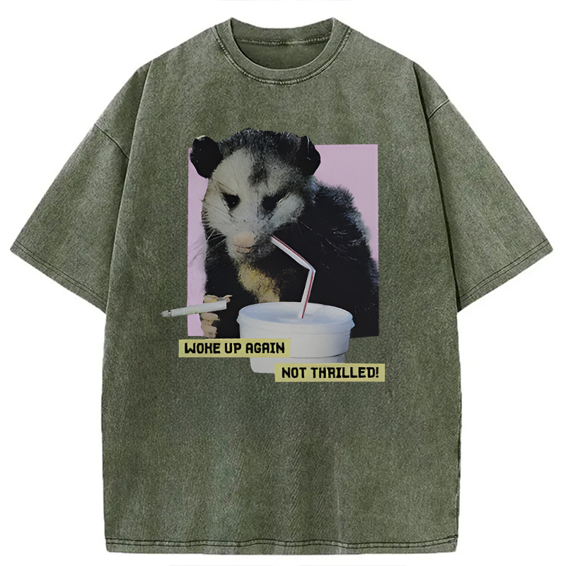 Modecanvas Woke Up Again DTG Printing Washed T-Shirt