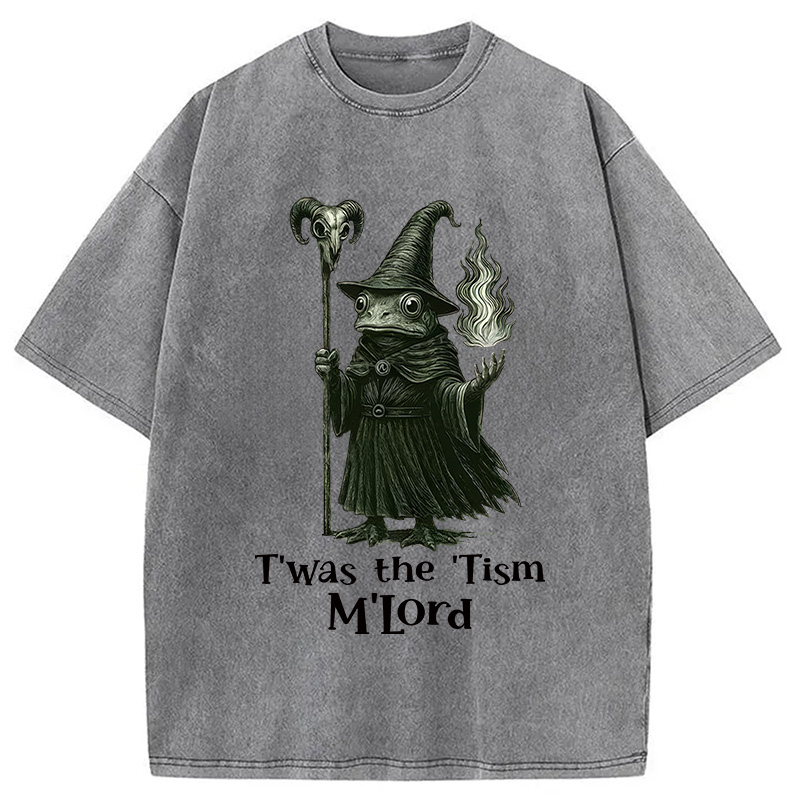 Modecanvas Witch Frog Washed T-Shirt-modecanvas