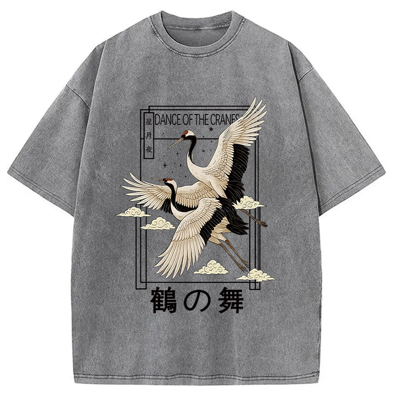 Modecanvas Dance Of The Cranes Washed T-Shirt