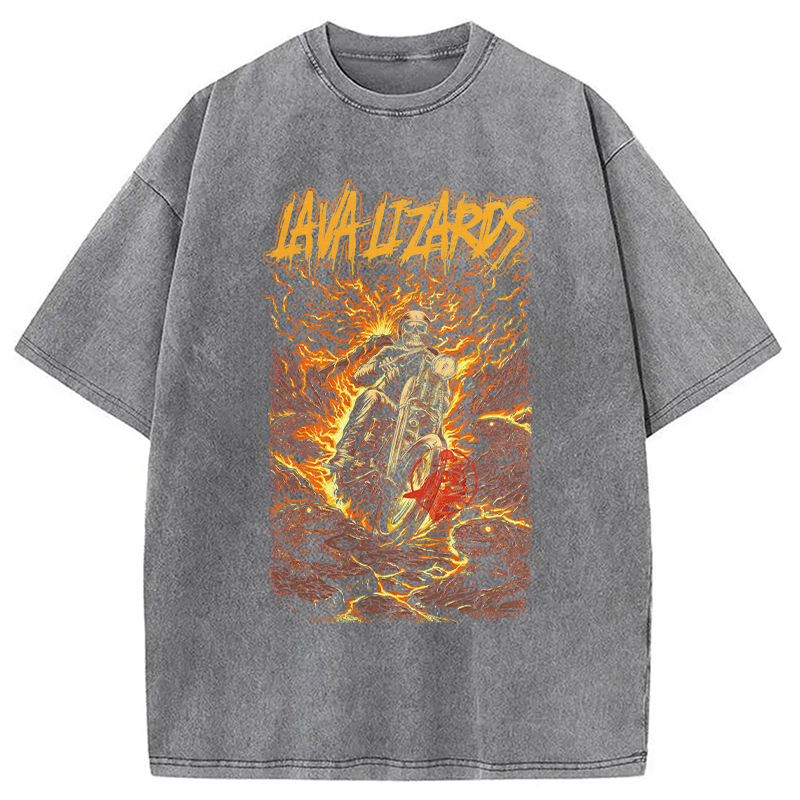 Modecanvas Lava Lizards DTG Printing Washed T-Shirt