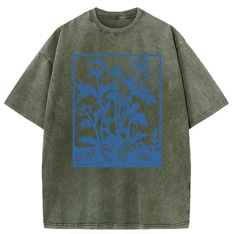 Modecanvas Wildflowers Washed T-Shirt-modecanvas