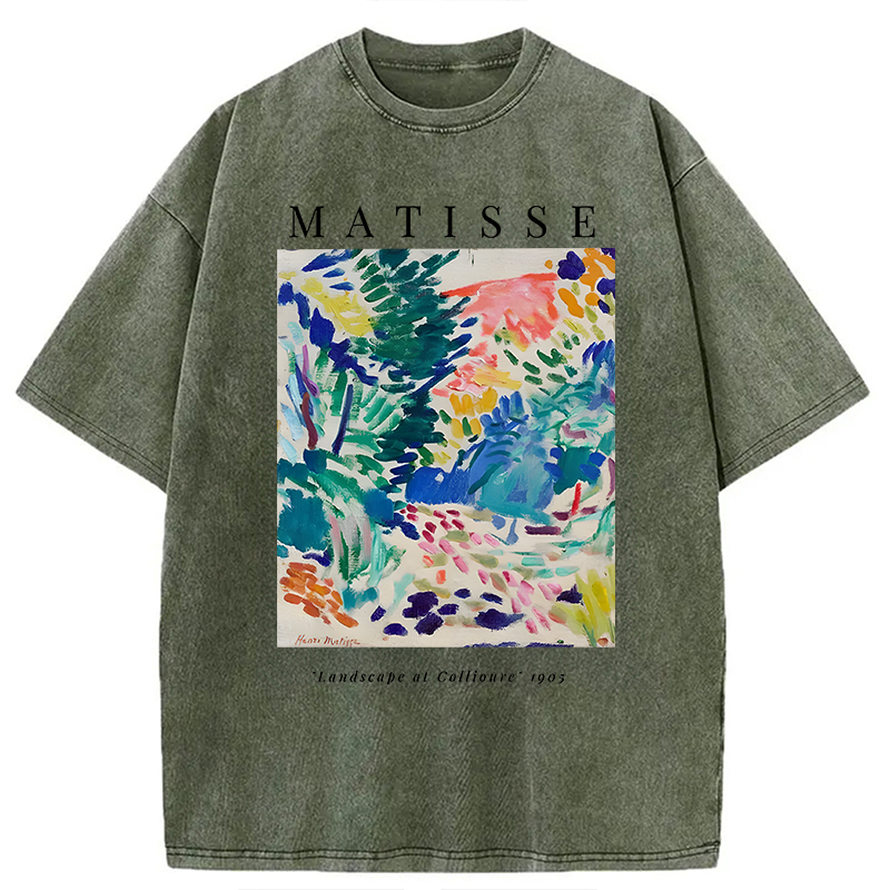 Modecanvas Henri Matisse Landscape DTG Printing Washed T-Shirt