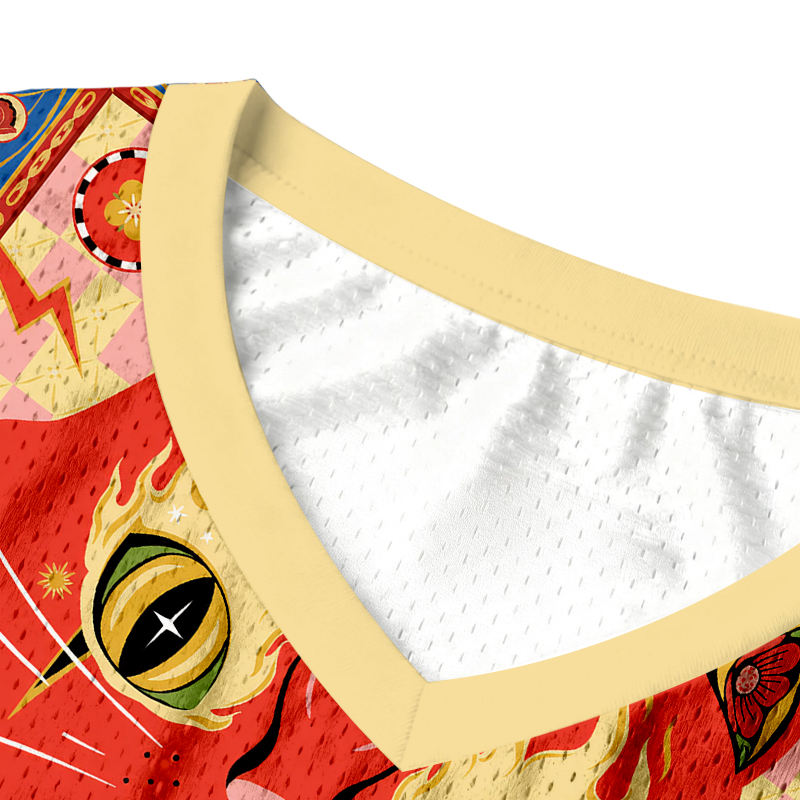Modecanvas Lucky Fire Cat Jersey Tank
