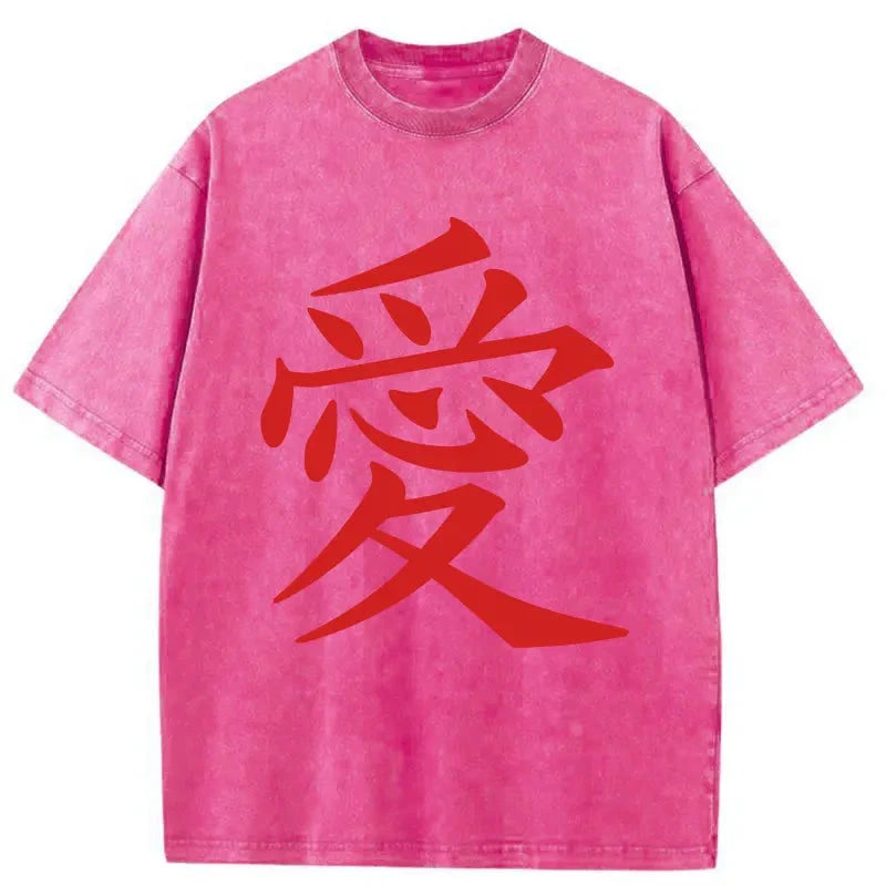 Modecanvas Love Kanji Washed T-Shirt