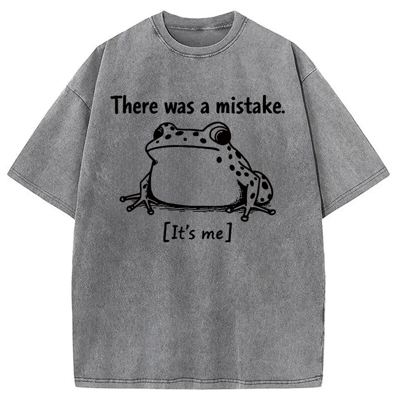 Modecanvas There Was A Mistake Frog Self DTG Printing Washed T-Shirt
