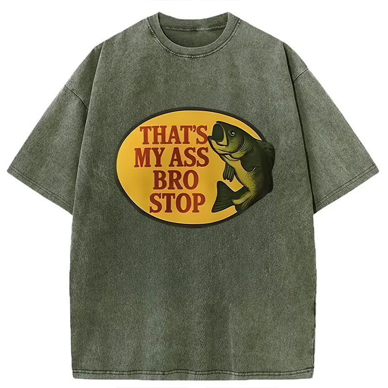 Modecanvas Bro Stop Washed T-Shirt-modecanvas