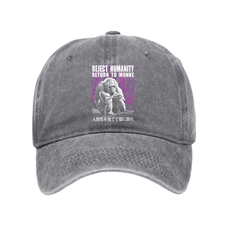 Modecanvas Reject Humanity Return To Monkey Washed Cap-modecanvas