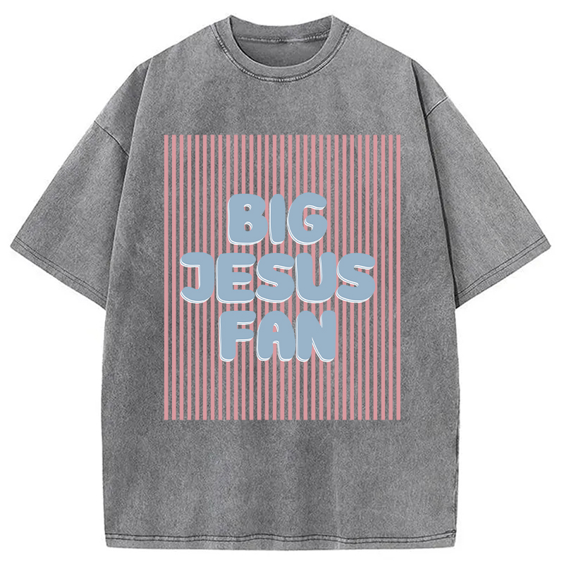 Modecanvas Big Jesus Fan DTG Printing Washed T-Shirt