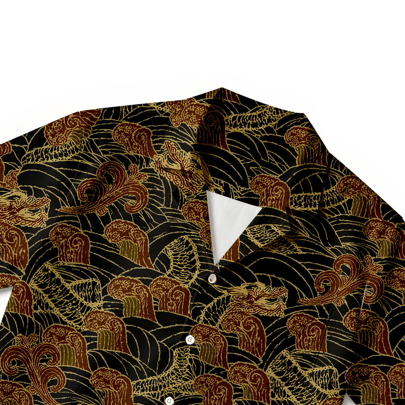 Modecanvas Japanese Dragon Wave Hawaiian Shirt