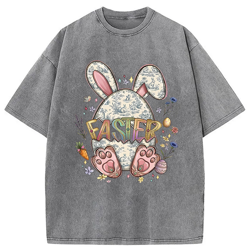 Modecanvas Easter Bunny Egg DTG Printing Washed T-Shirt