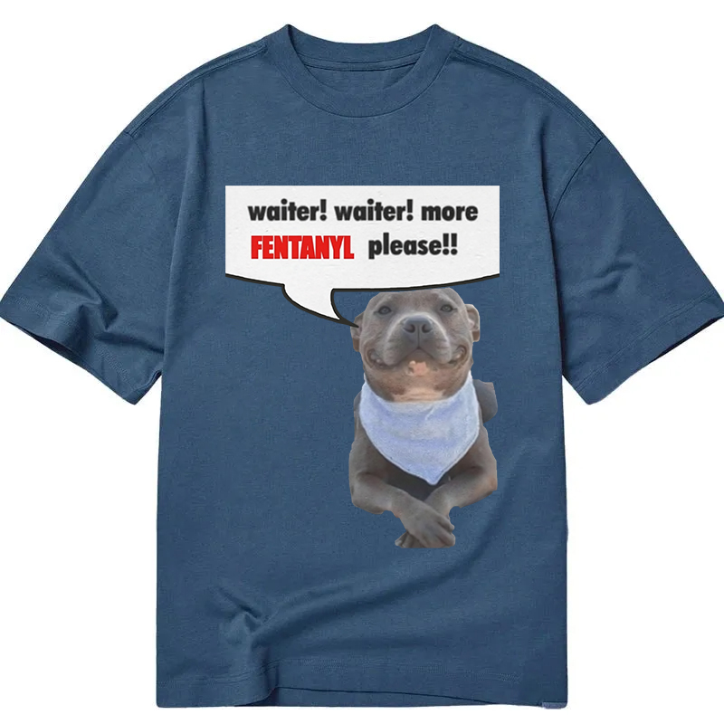 Modecanvas Waiter Waiter More Fentanyl Meme DTG Printing Classic T-Shirt-modecanvas