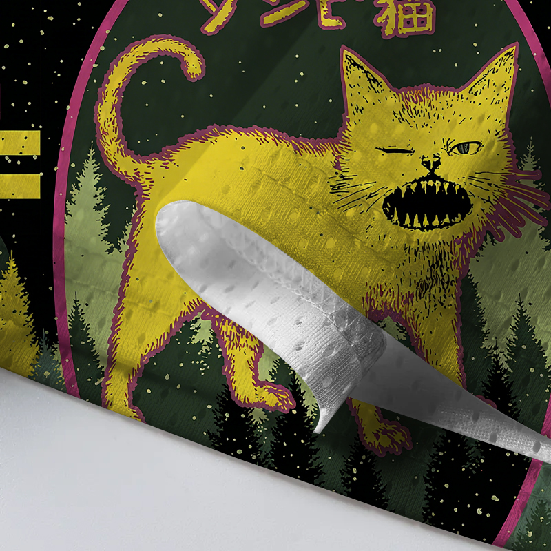 Modecanvas Horrible Japanese Cat Mesh Jersey-modecanvas
