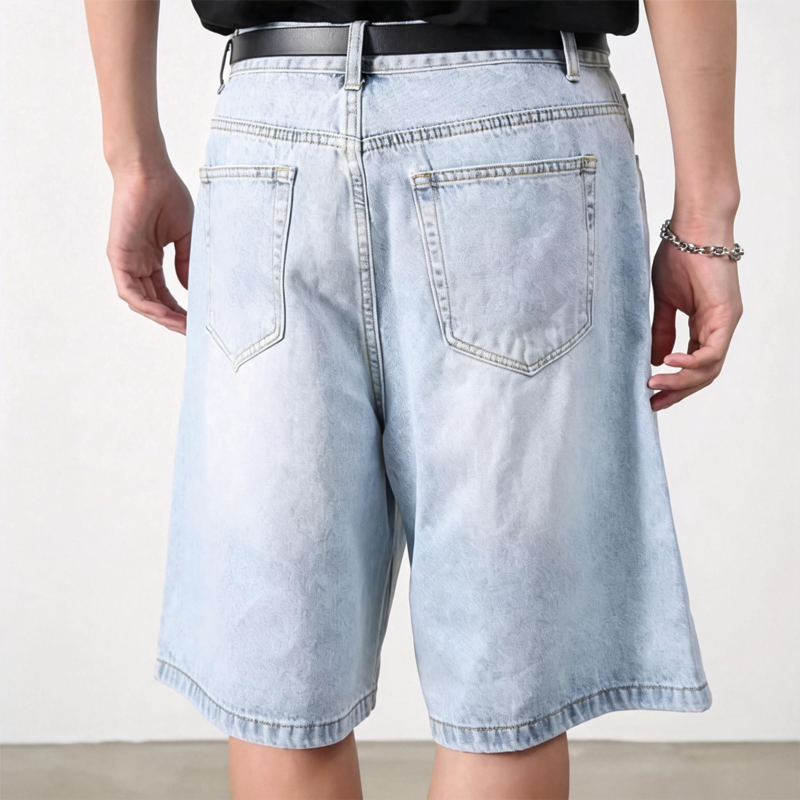 Modecanvas Classic Light Blue Denim Short
