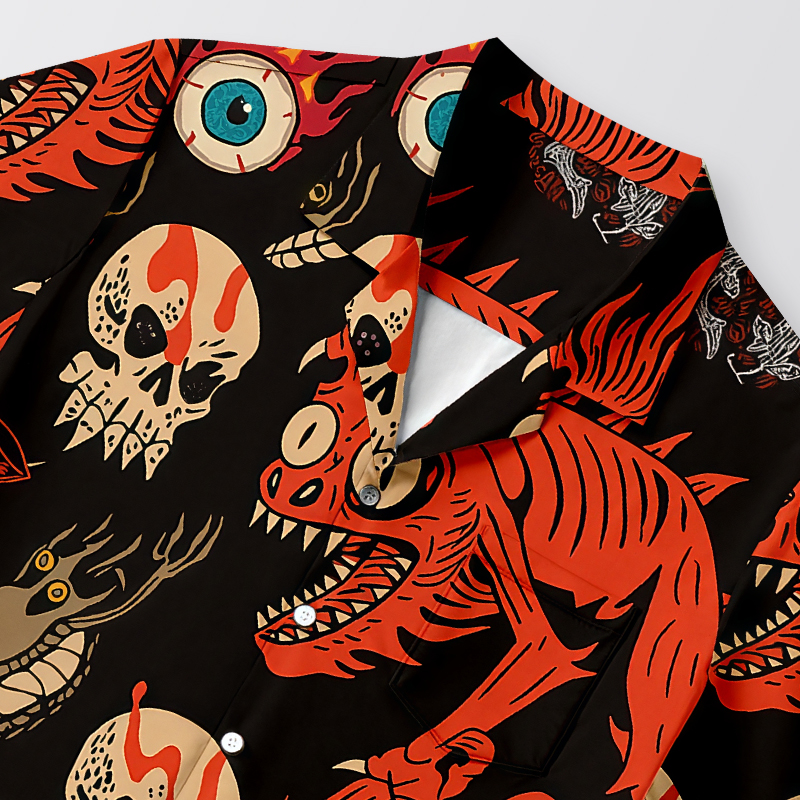 Modecanvas Retro Halloween Fusion Hawaiian Shirt