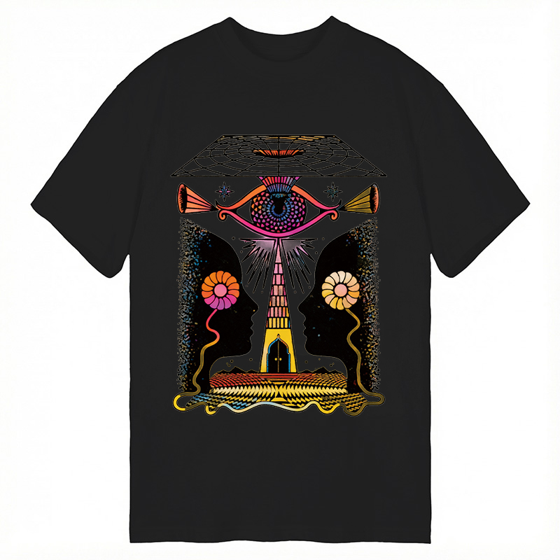 Modecanvas Dual-Face Sacred Eye DTG Printing Classic T-Shirt-modecanvas