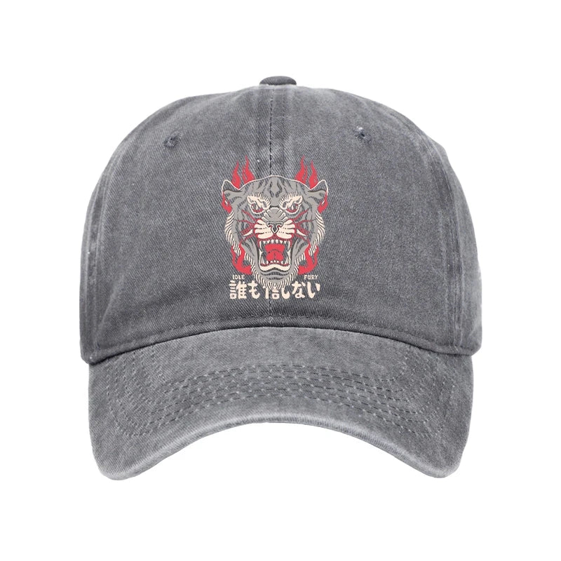 Modecanvas Retro Tiger Japanese Washed Cap-modecanvas