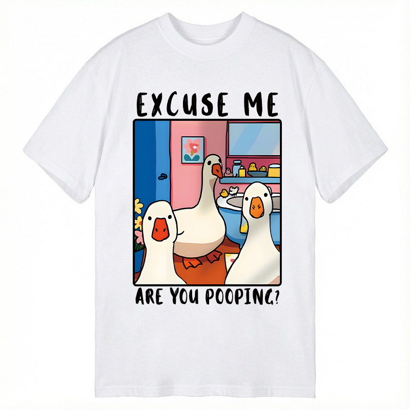 Modecanvas Excuse Me Duck Meme DTG Printing Classic T-Shirt-modecanvas