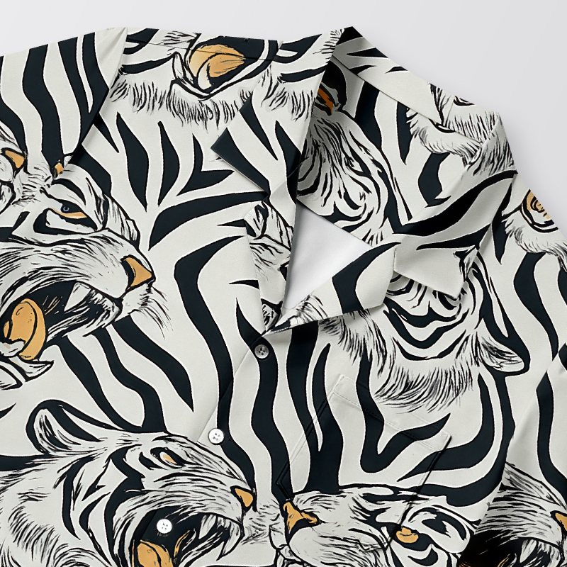 Modecanvas Roaring Tiger Aloha Hawaiian Shirt