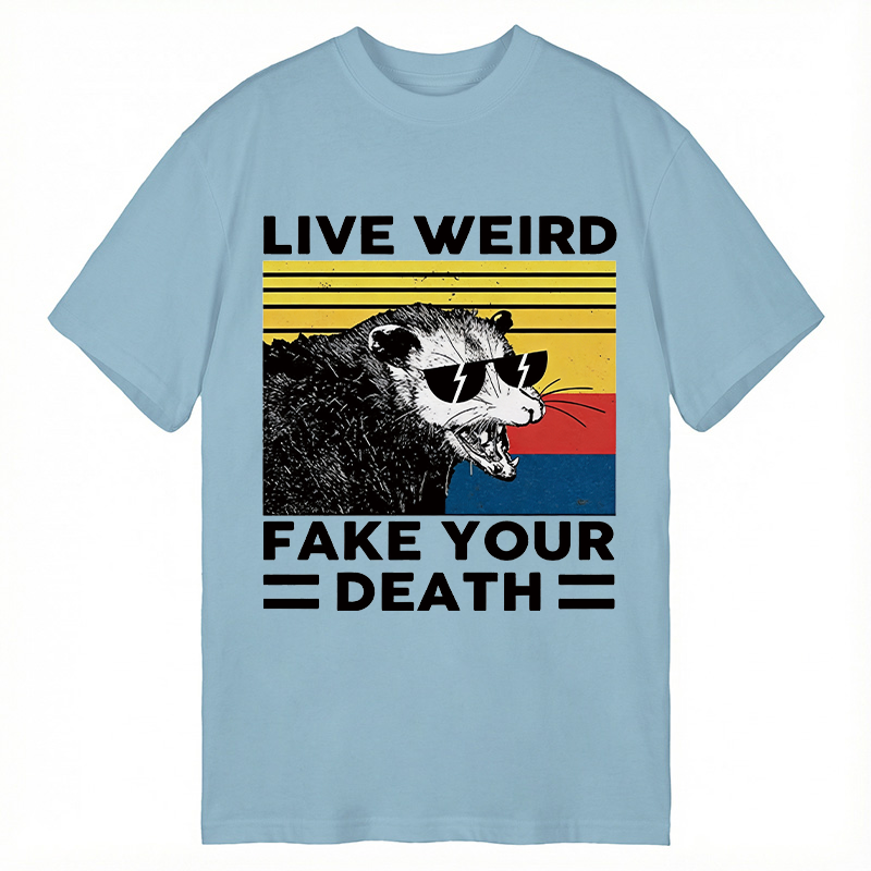 Modecanvas Live Weird Fake Your Death Possum DTG Printing Classic T-Shirt-modecanvas