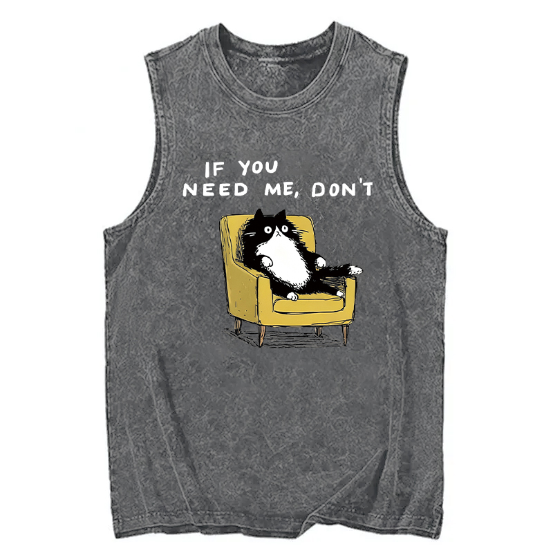Modecanvas Unavailable Cat DTG Printing Washed Tank-modecanvas