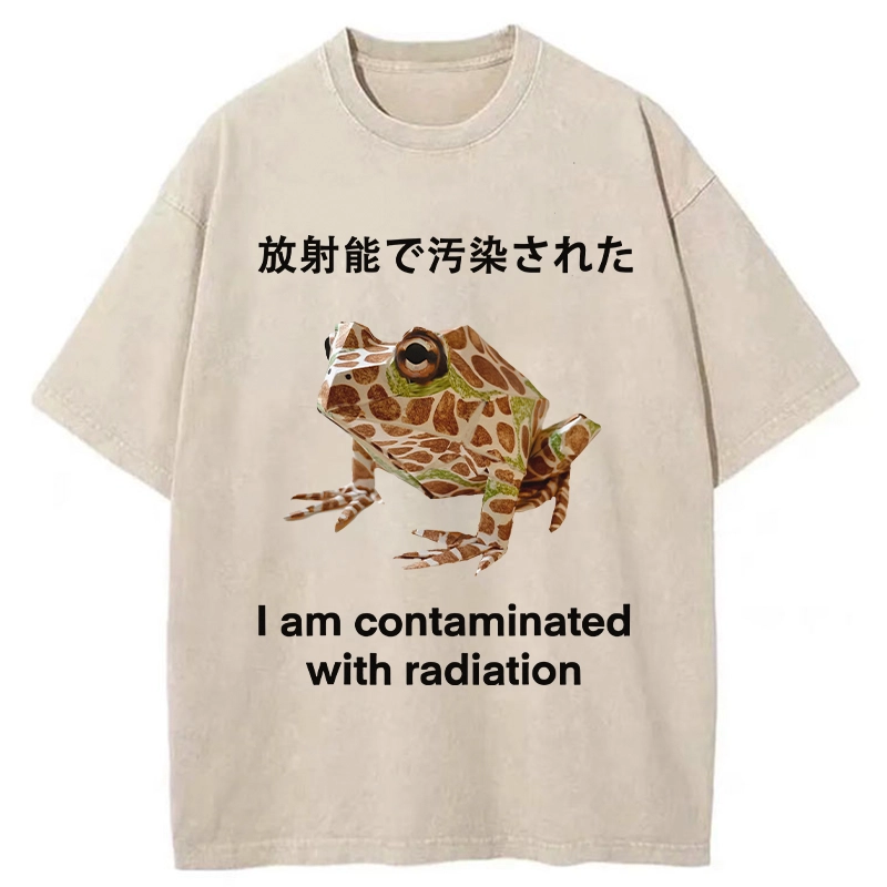 Modecanvas Frog Contaminated By Radiation Washed T-Shirt
