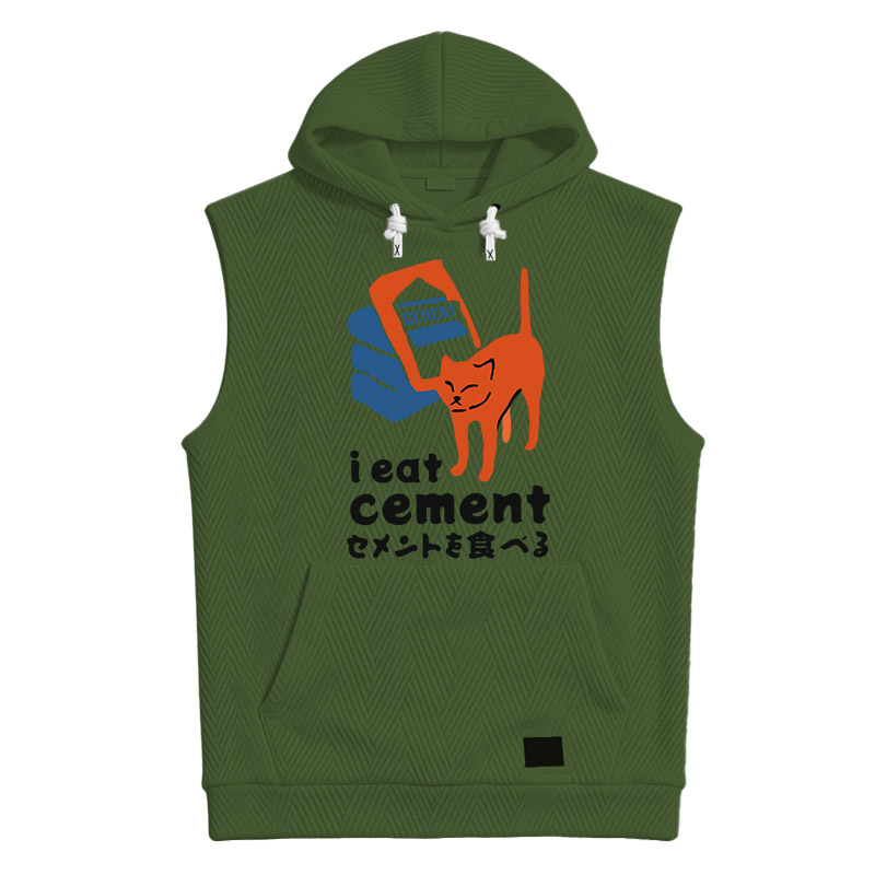 Modecanvas I Eat Cement Meme Cat Hooded Tank