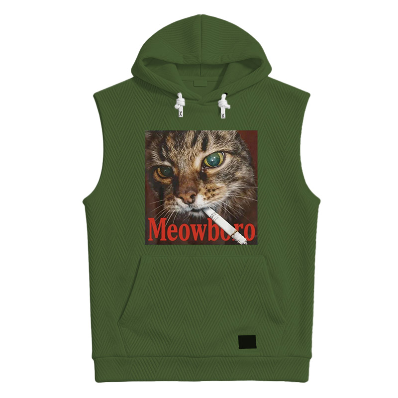 Modecanvas Funny Smoking Cat Meme Hooded Tank