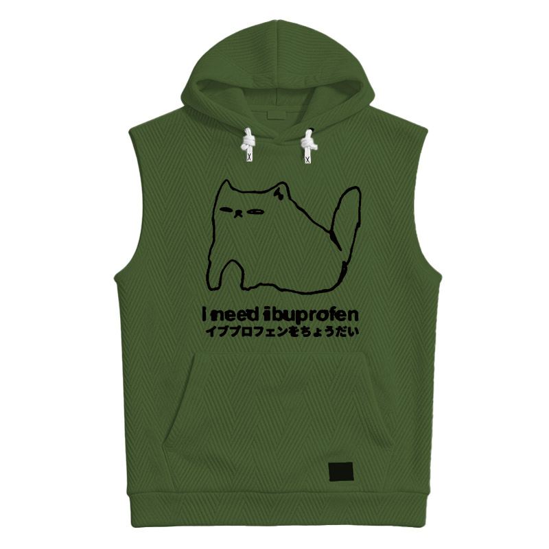 Modecanvas I Need Ibuprofen Cat Hooded Tank