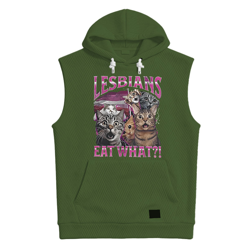 Modecanvas Lesbians Eat What?! Funny Hooded Tank