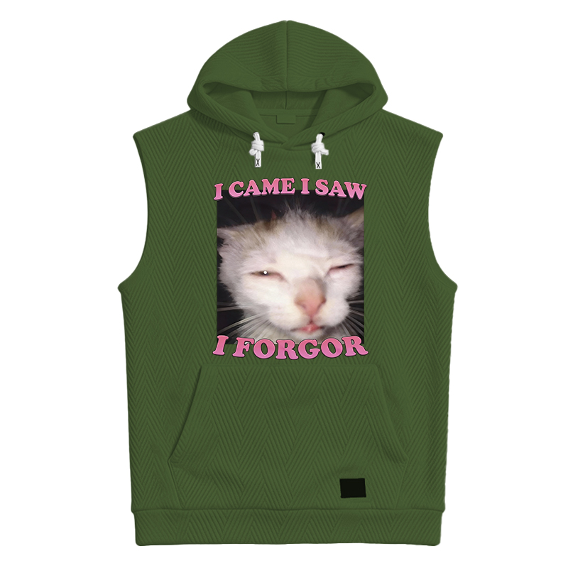 Modecanvas I Forgor Funny Cat Meme Hooded Tank