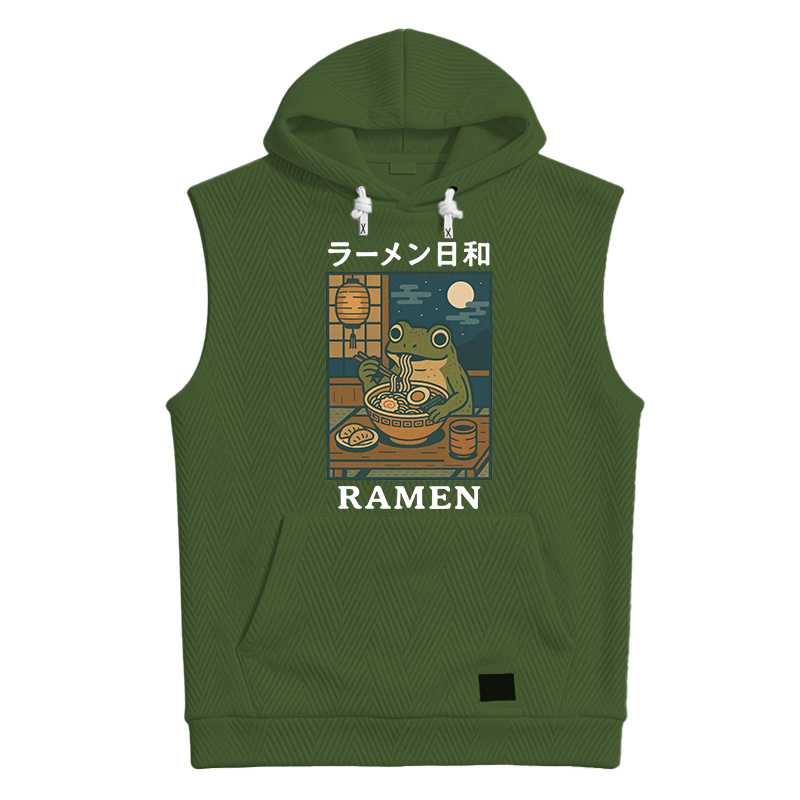 Modecanvas Japanese Frog Eating Ramen Hooded Tank