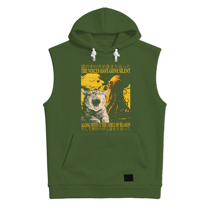 Modecanvas The Voices Have Gone Silent Cat Funny Hooded Tank