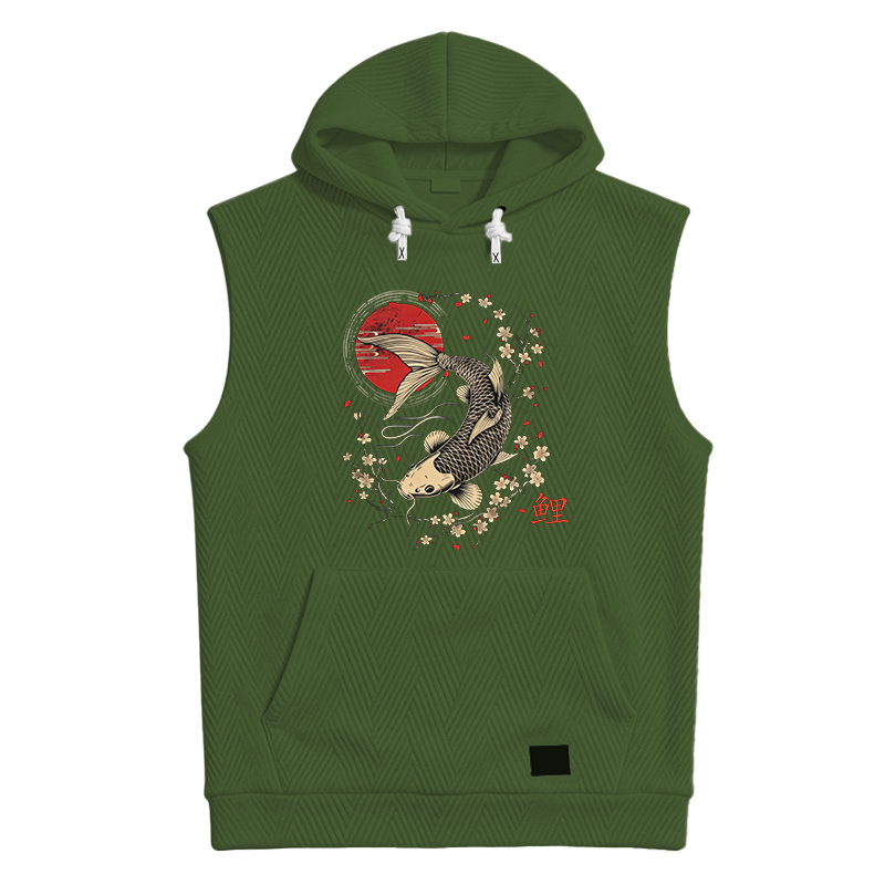 Modecanvas Kersenbloesem Koi Karper Hooded Tank