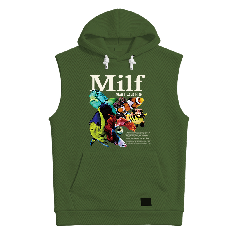 Modecanvas Man I Love Fish Vintage Meme Hooded Tank