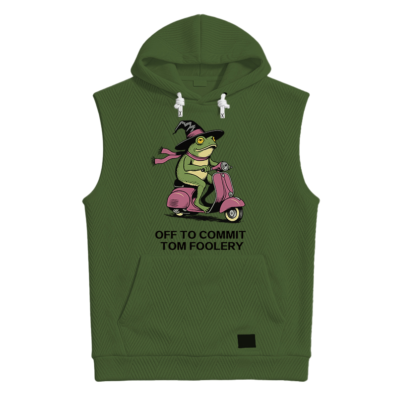 Modecanvas Off to Commit Tom Foolery Frog Hooded Tank