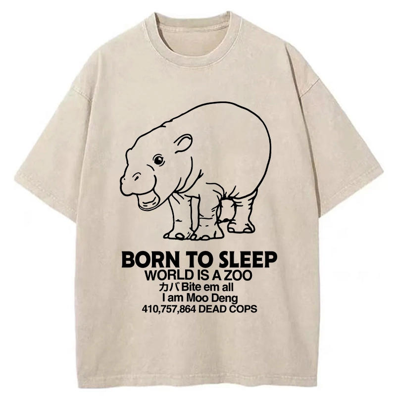 Modecanvas Born To Sleep Washed T-Shirt
