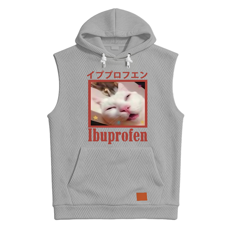 Modecanvas Ibuprofen Meme Cat Hooded Tank