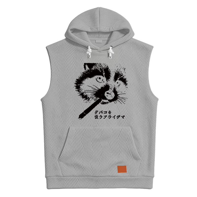 Modecanvas Somking Raccoon Hooded Tank