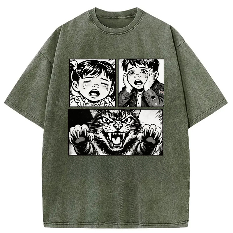 Modecanvas The Last Meow DTG Printing Washed T-Shirt