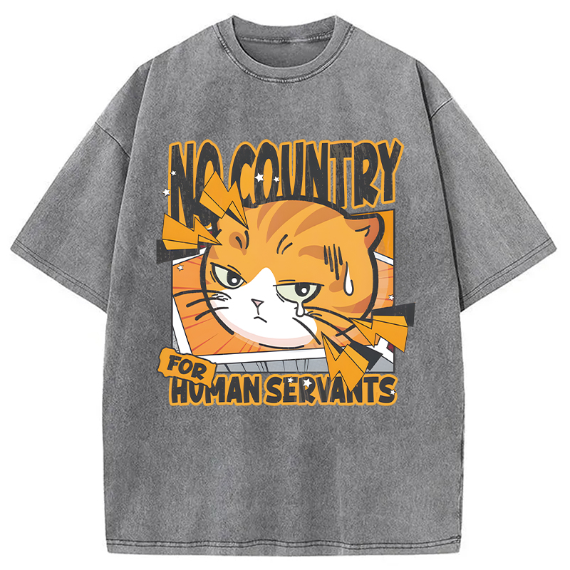 Modecanvas No Country For Human Servants DTG Printing Washed T-Shirt