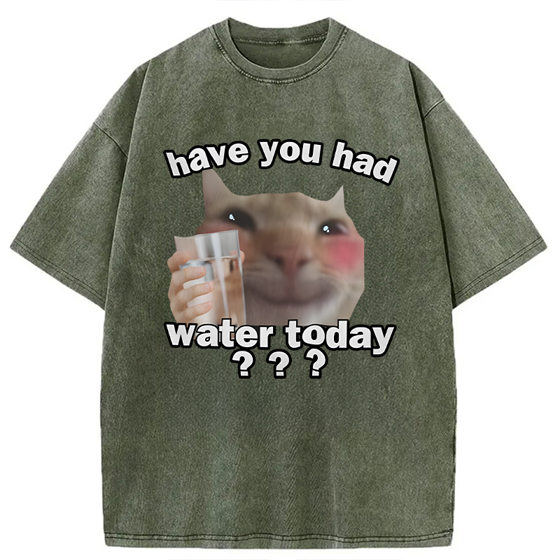 Modecanvas Remind To Drink Water DTG Printing Washed T-Shirt