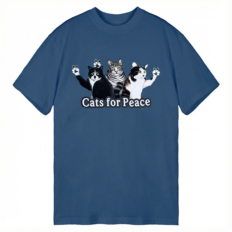 Modecanvas Cats For Peace DTG Printing Classic T-Shirt-modecanvas