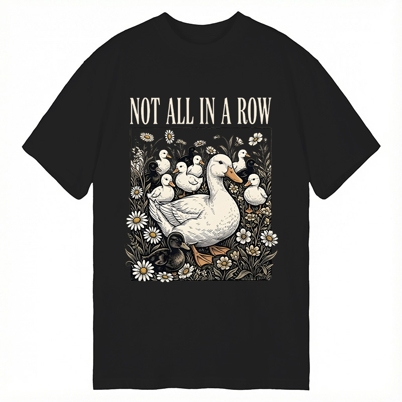 Modecanvas Funny Ducks Not in A Row DTG Printing Classic T-Shirt-modecanvas