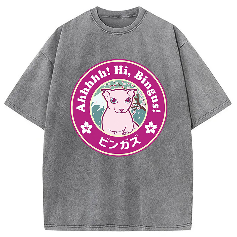 Modecanvas Kawaii Hi Bingus Washed T-Shirt
