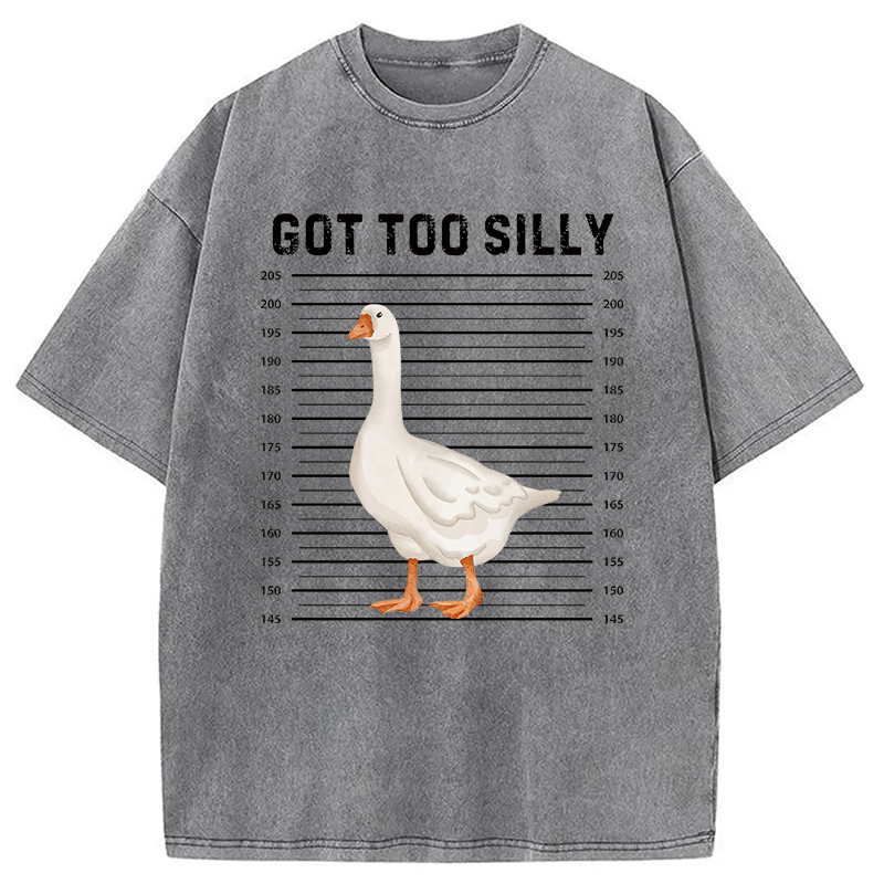 Modecanvas Funny Silly Goose Meme Washed T-Shirt