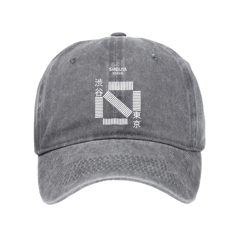 Modecanvas Japanese Shibuya Crossing Washed Cap-modecanvas